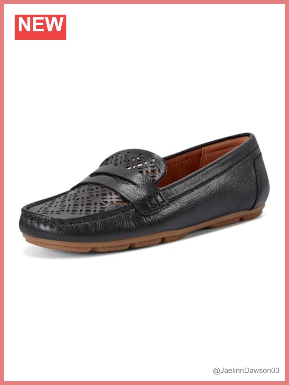 Women's Leather Loafers with Arch Support Cushioned Insole Slip-On Flat